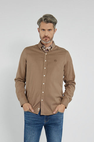 Męska koszula Campione brązowa Modern Fit