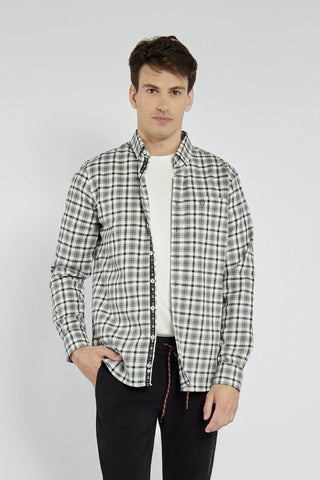 Męska koszula Campione w czarno-białą kratę Modern Fit