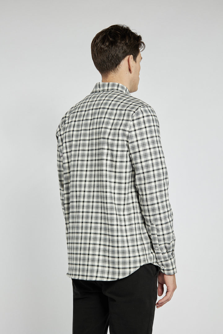 Męska koszula Campione w czarno-białą kratę Modern Fit
