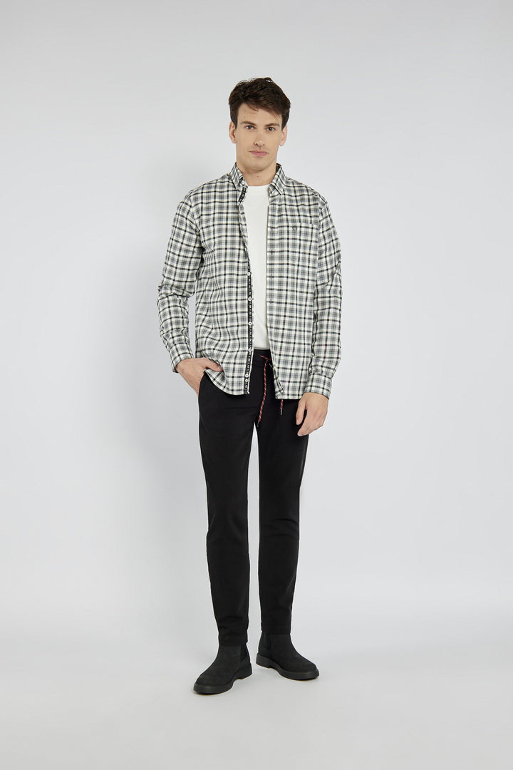 Męska koszula Campione w czarno-białą kratę Modern Fit