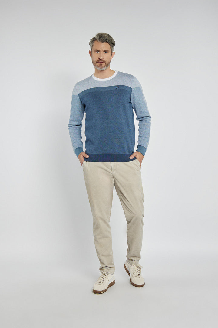Męski sweter Campione w niebieskie bloki