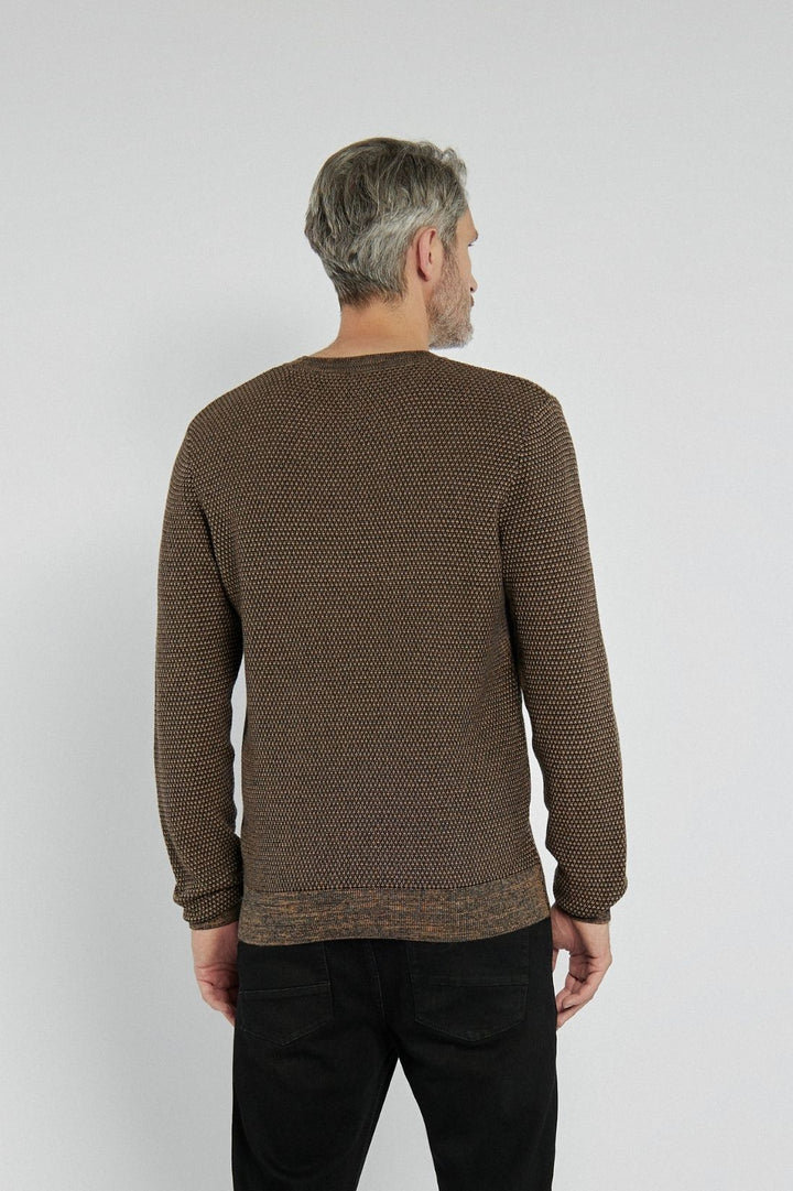 Męski sweter Campione w brązowy wzór