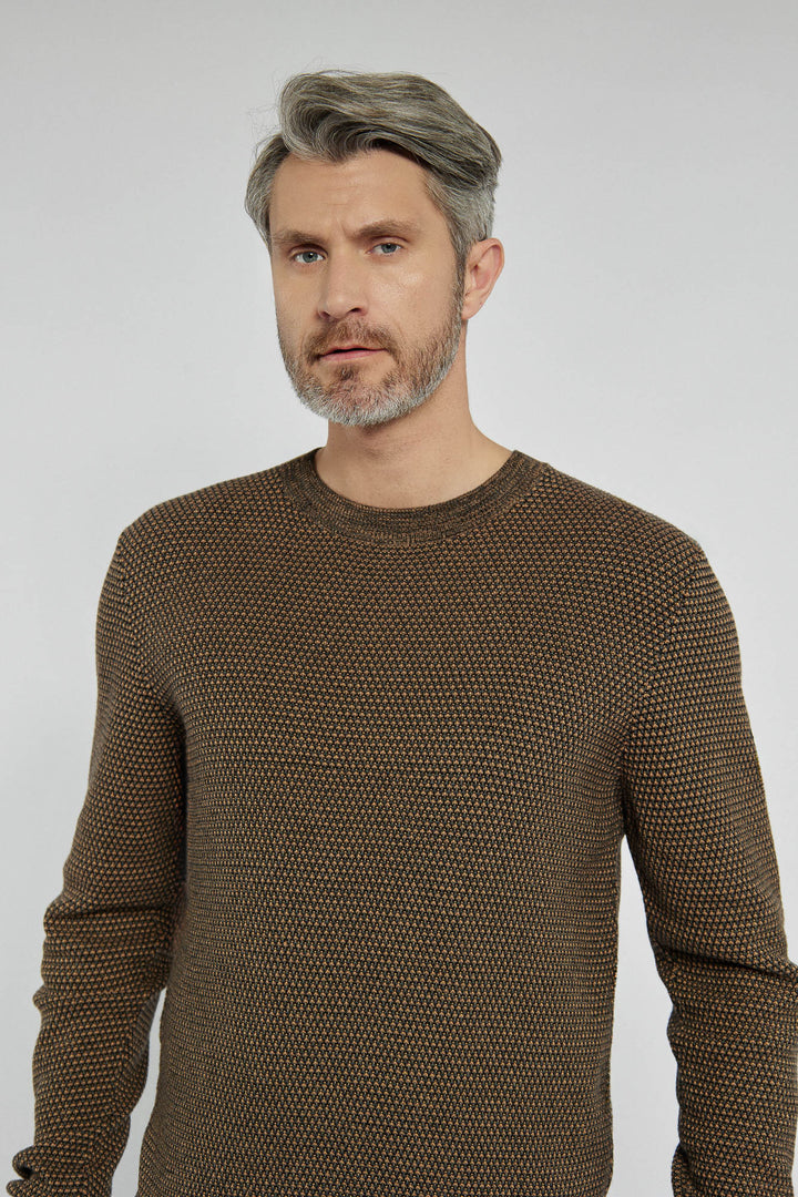 Męski sweter Campione w brązowy wzór