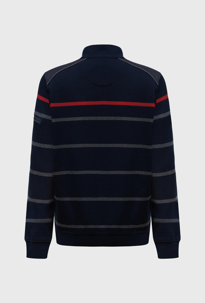 Męski sweter Campione w paski z zamkiem