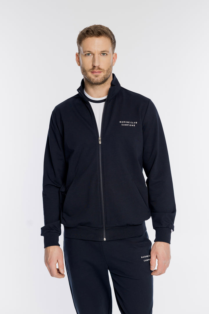 Męska granatowa bluza Campione rozpinana ze stójką