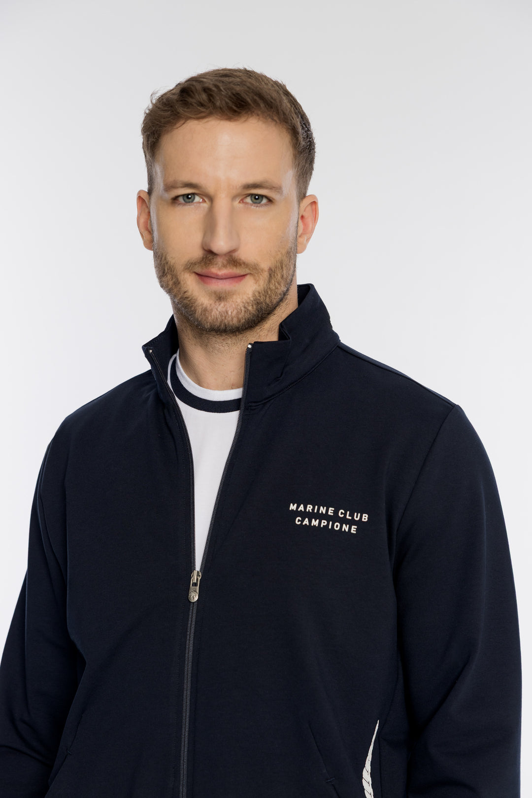 Męska granatowa bluza Campione rozpinana ze stójką
