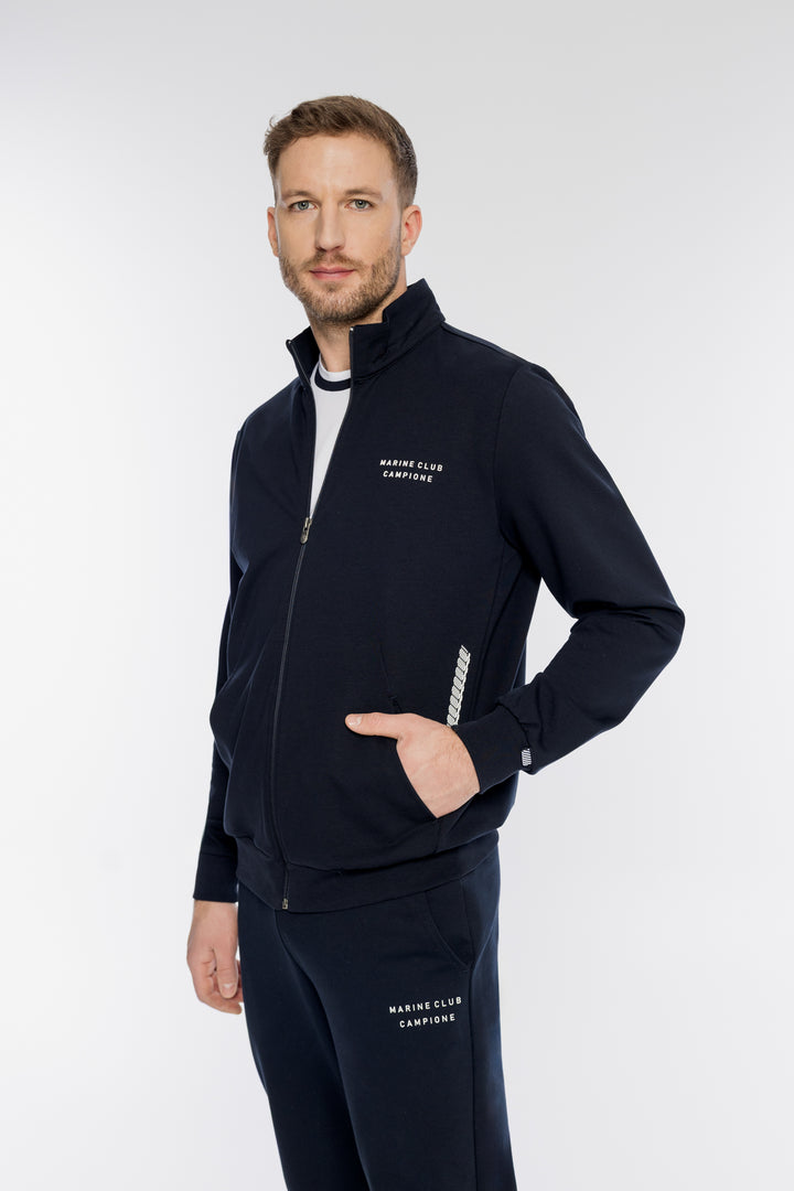 Męska granatowa bluza Campione rozpinana ze stójką