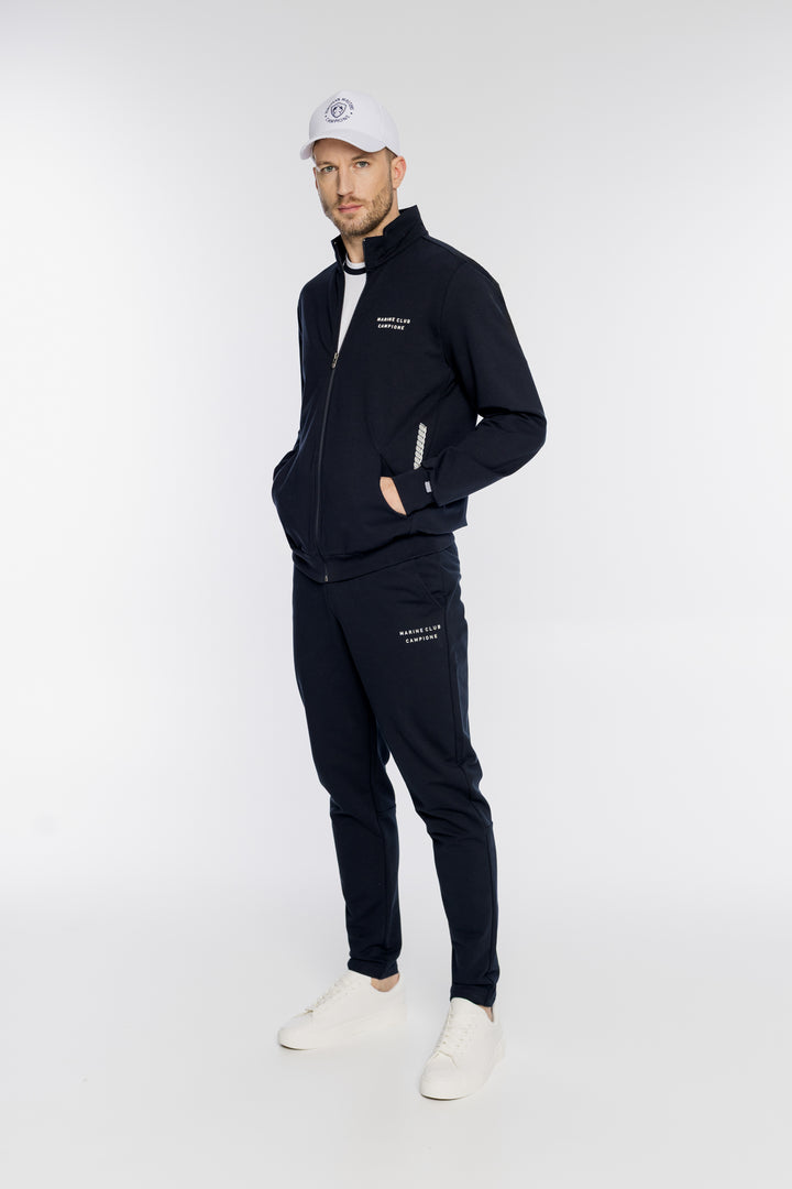 Granatowe męskie spodnie dresowe z logo Campione