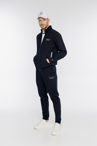 Granatowe męskie spodnie dresowe z logo Campione