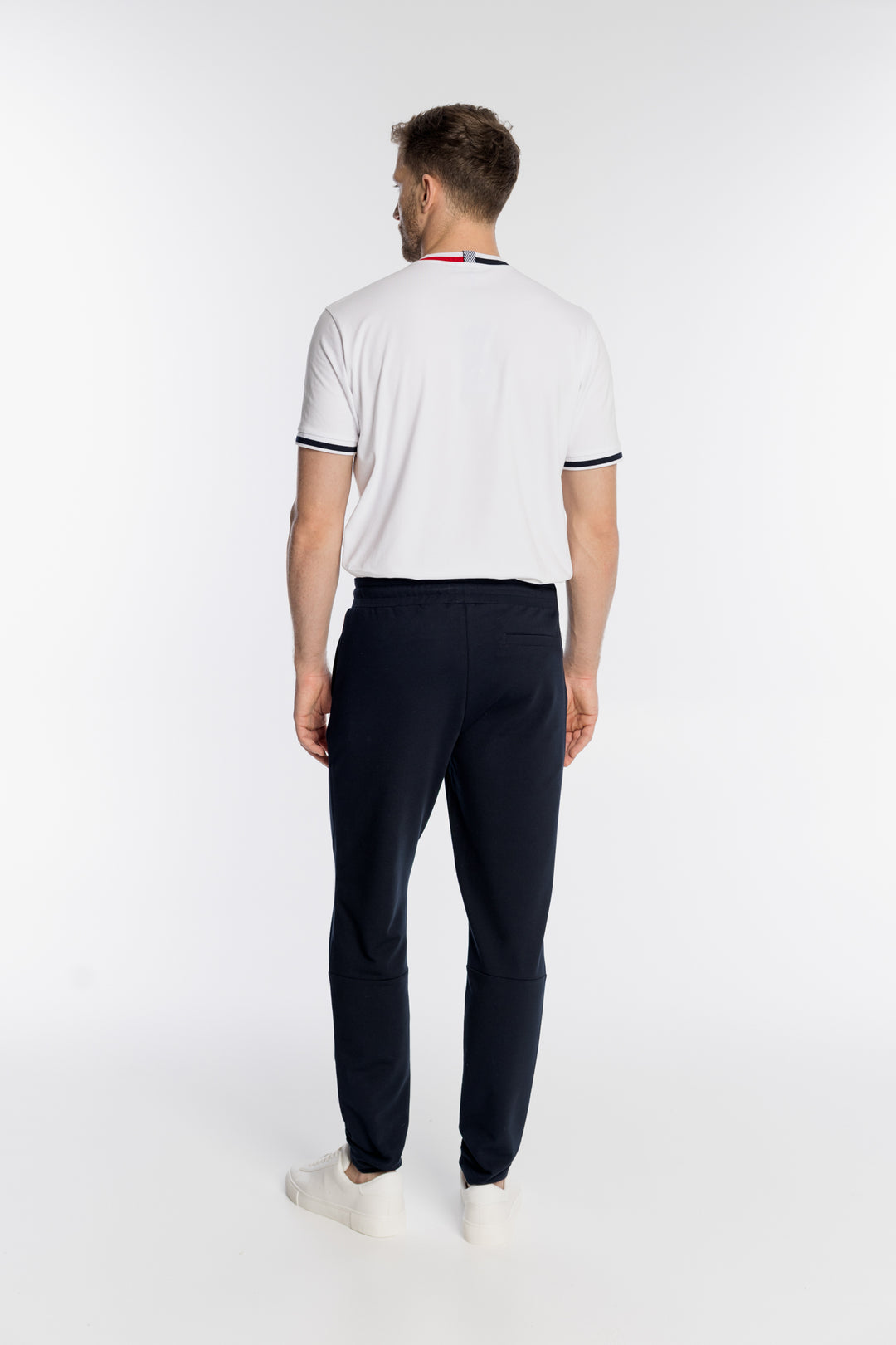 Granatowe męskie spodnie dresowe z logo Campione