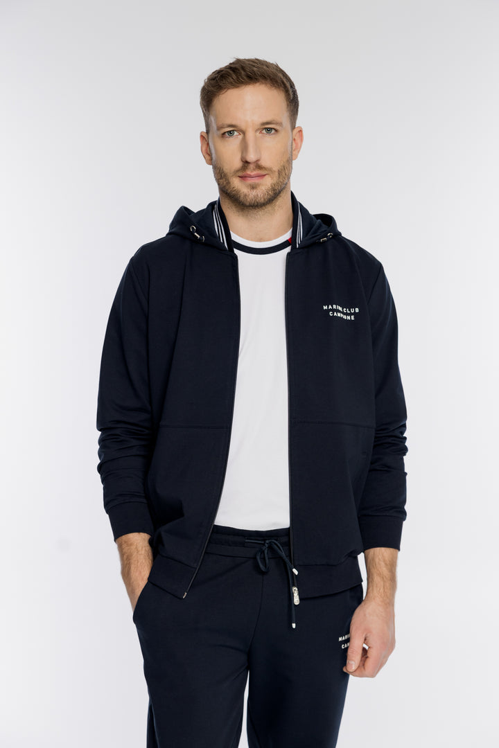 Męska granatowa bluza rozpinana z kapturem