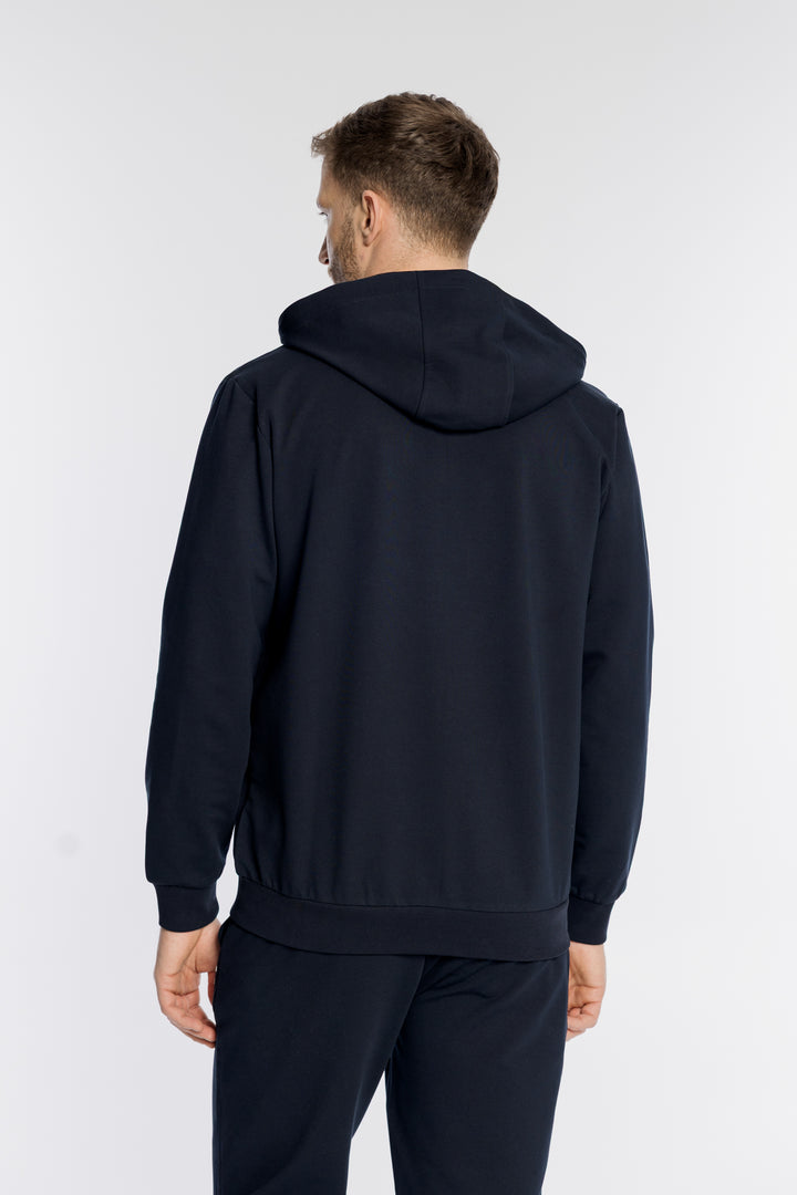 Męska granatowa bluza rozpinana z kapturem
