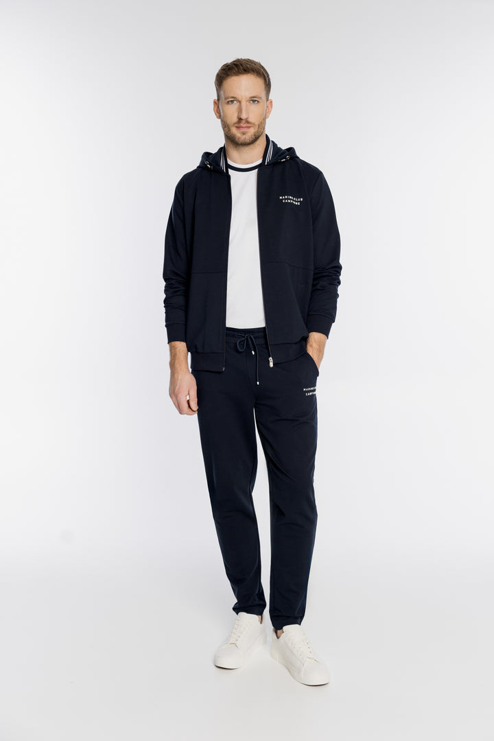 Męska granatowa bluza rozpinana z kapturem