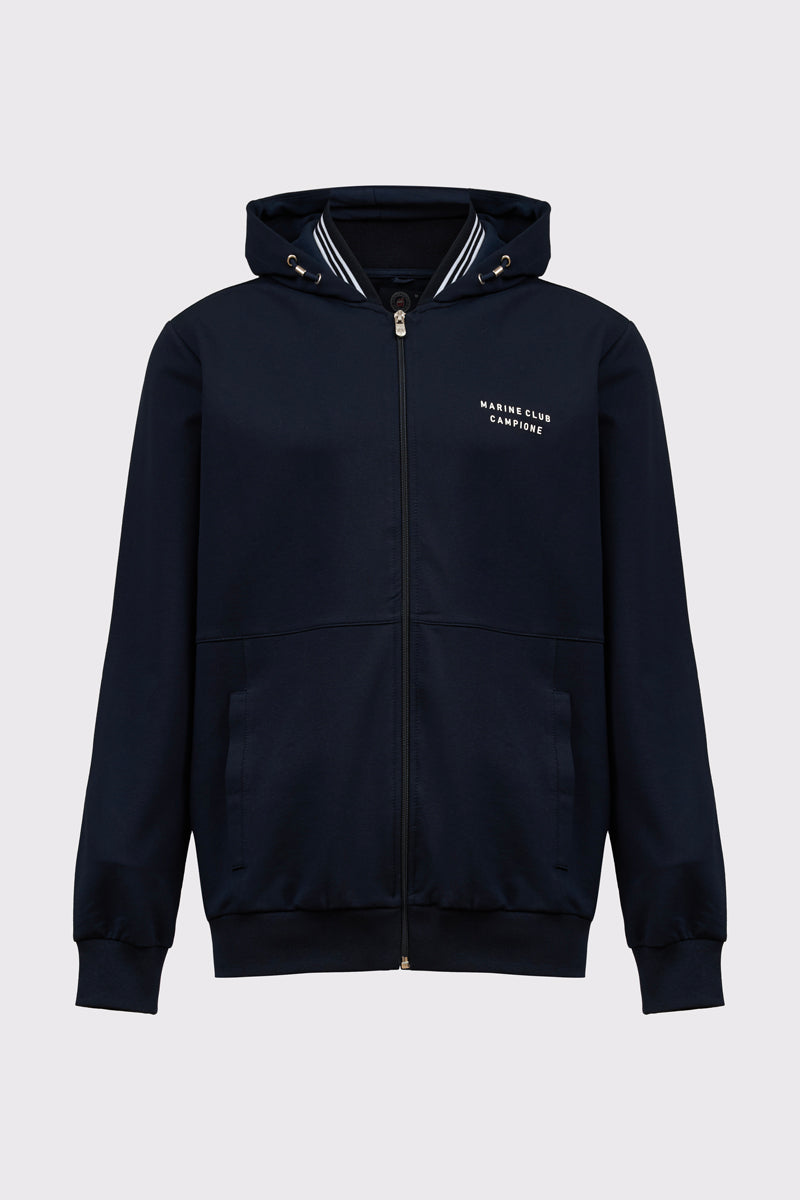 Męska granatowa bluza rozpinana z kapturem