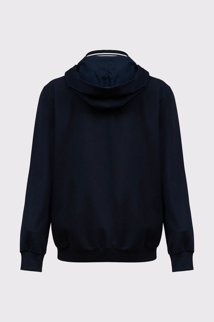 Męska granatowa bluza rozpinana z kapturem