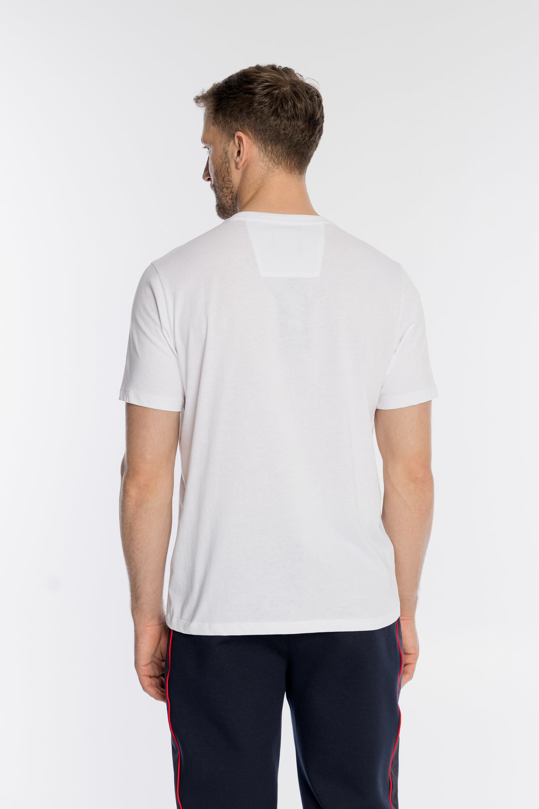 Biały męski T-shirt Campione z marynistycznym nadrukiem