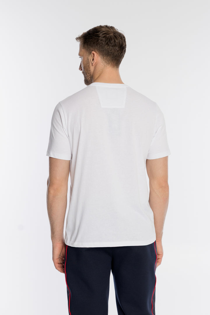 Biały męski T-shirt Campione z marynistycznym nadrukiem