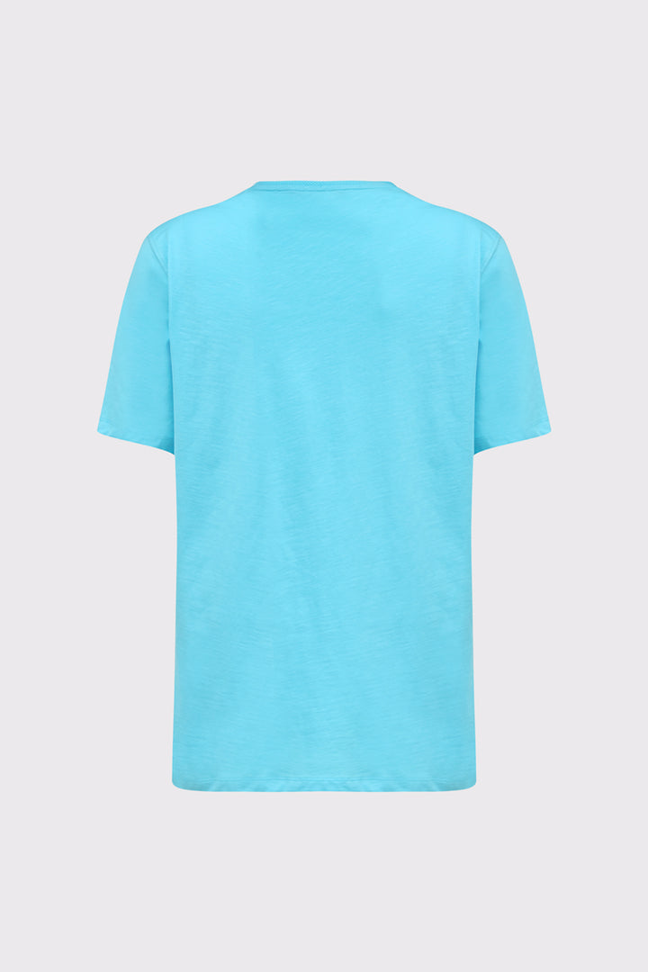 Męski jasnoniebieski T-shirt Campione z naszywaną kieszonką