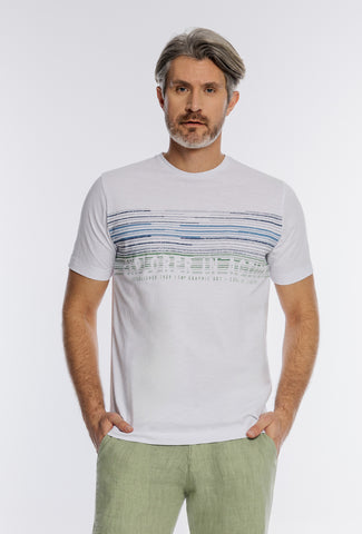 Biały męski T-shirt Campione z graficznym nadrukiem