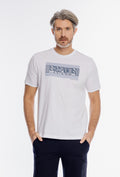 Biały t-shirt męski Campione z grafiką Brave