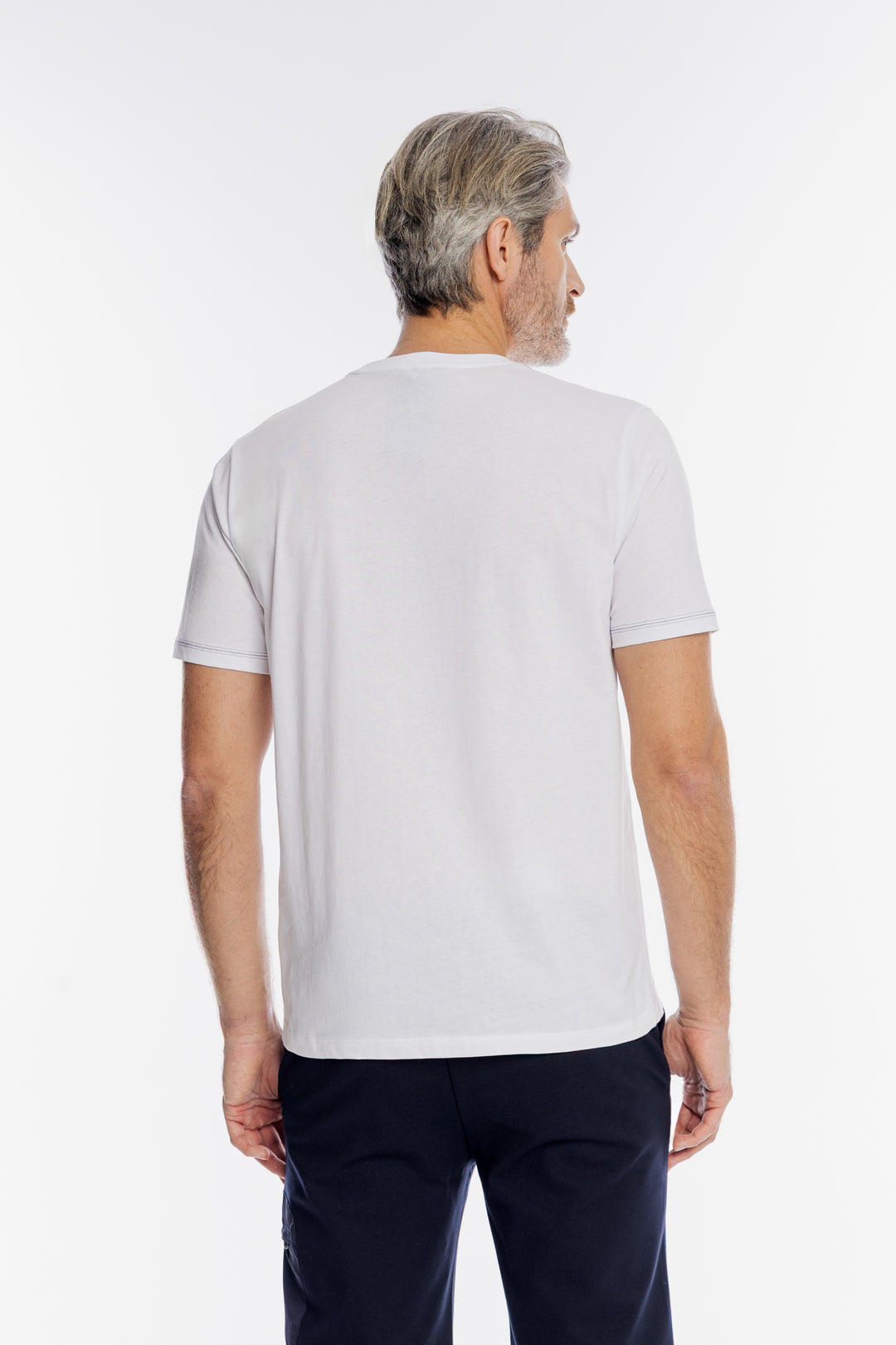 Biały t-shirt męski Campione z grafiką Brave