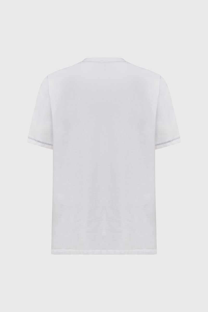 Biały t-shirt męski Campione z grafiką Brave