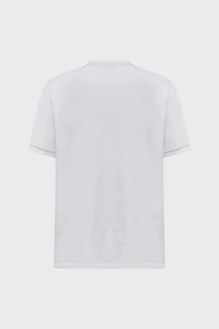 Biały t-shirt męski Campione z grafiką Brave