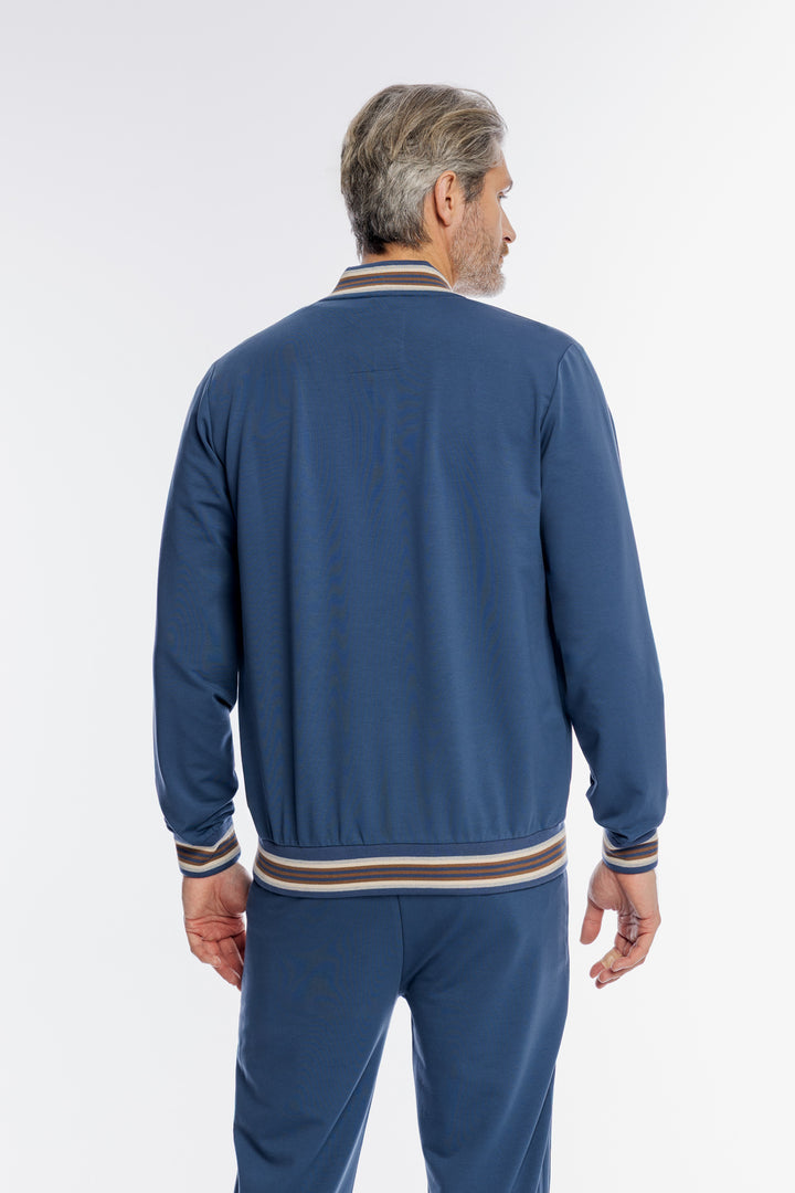 Męska niebieska bluza Campione zapinana na suwak