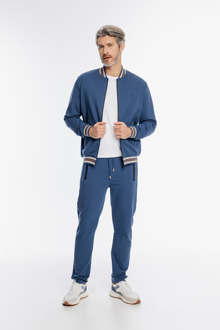 Męska niebieska bluza Campione zapinana na suwak