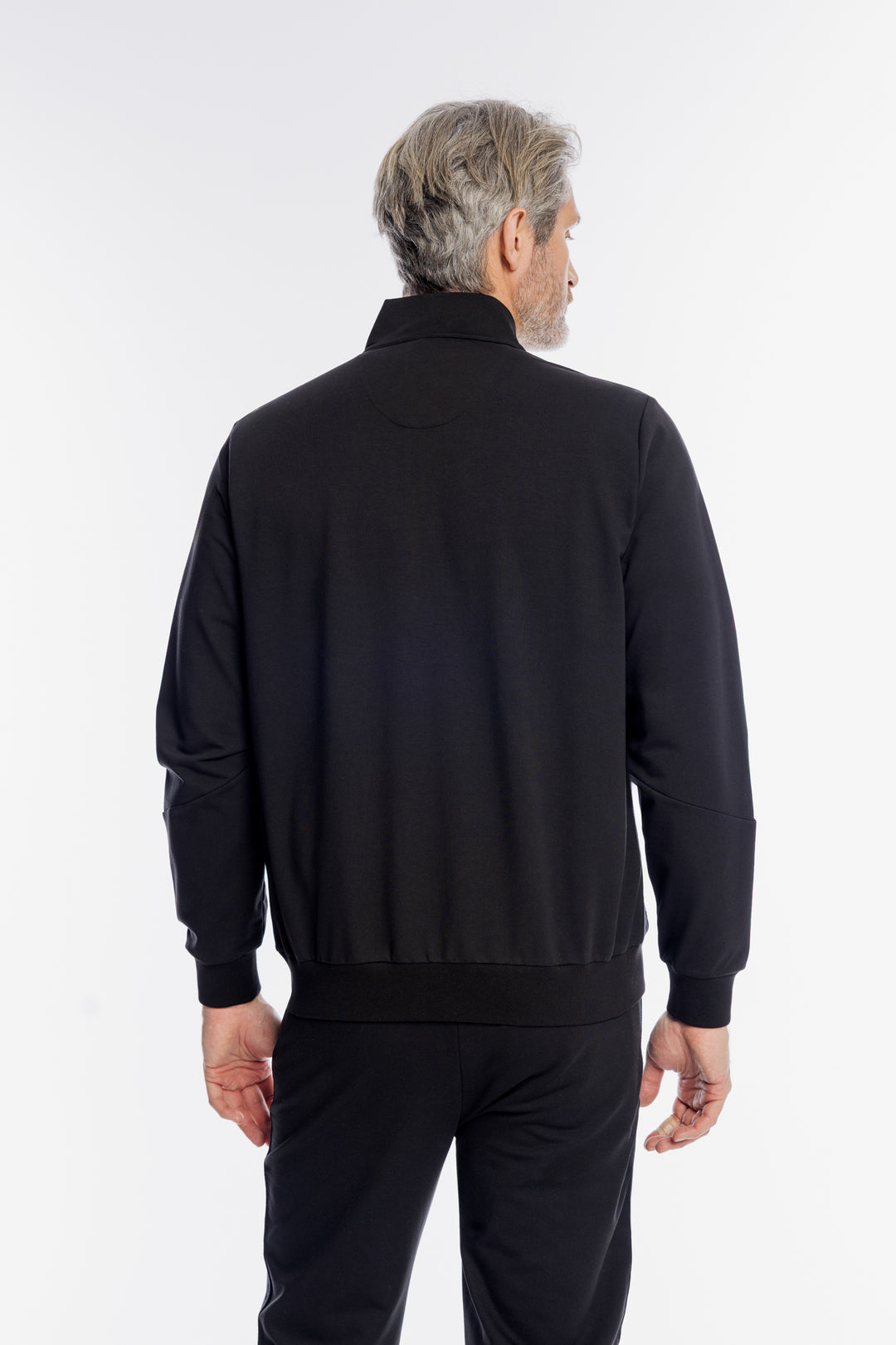 Czarna rozpinana bluza Campione z wysokim kołnierzem