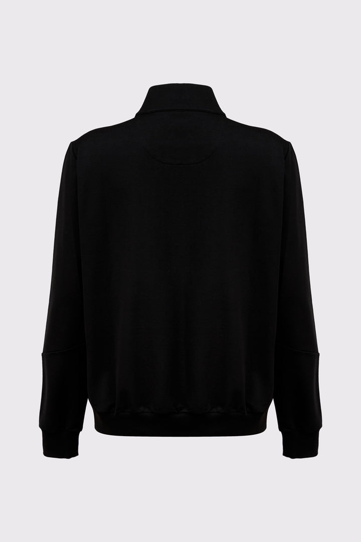 Czarna rozpinana bluza Campione z wysokim kołnierzem