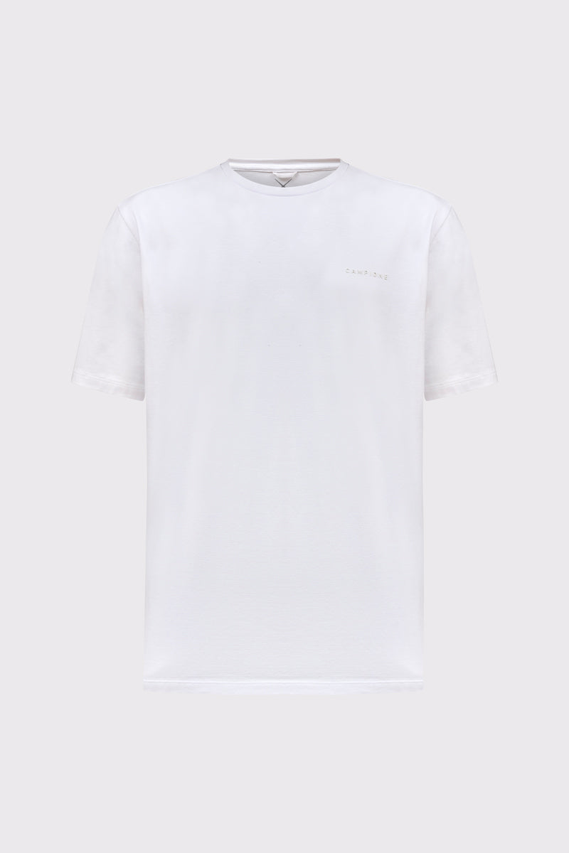 Klasyczny biały t-shirt męski z subtelnym logo