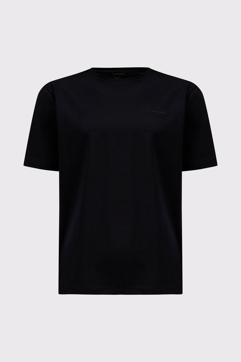 Klasyczny czarny t-shirt męski z dyskretnym logo