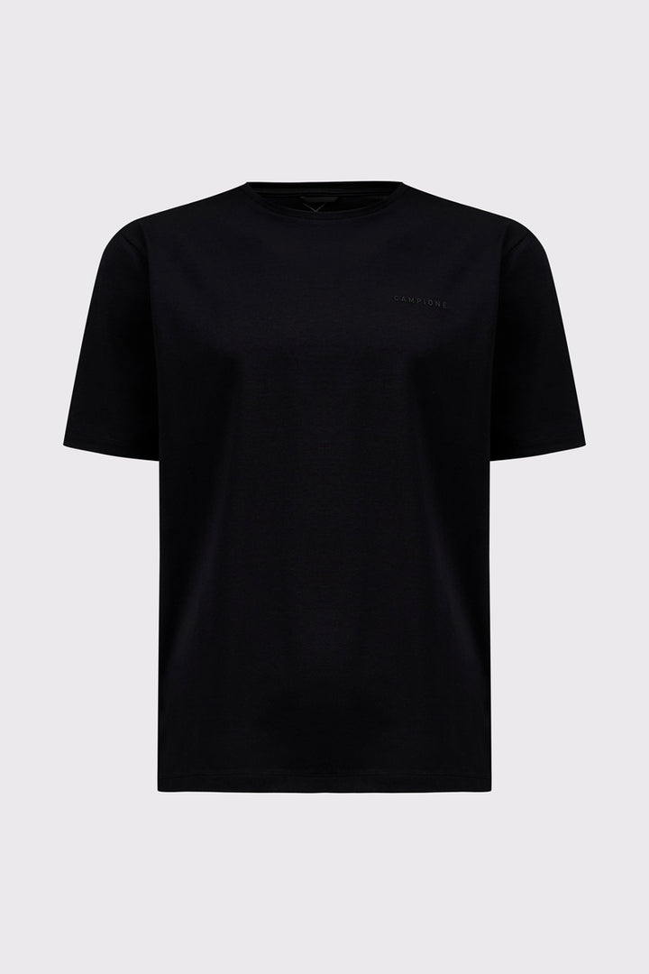 Klasyczny czarny t-shirt męski z dyskretnym logo