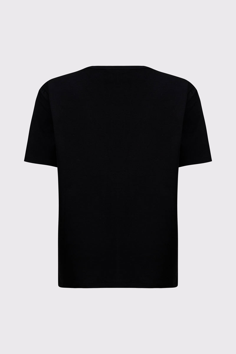 Klasyczny czarny t-shirt męski z dyskretnym logo