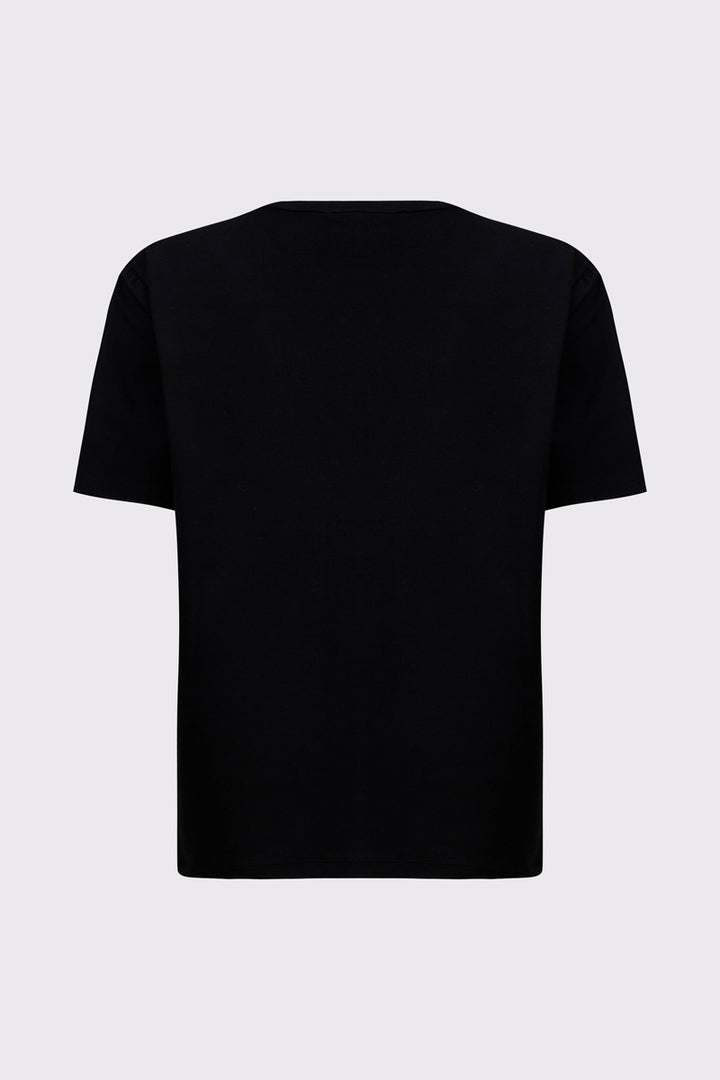 Klasyczny czarny t-shirt męski z dyskretnym logo