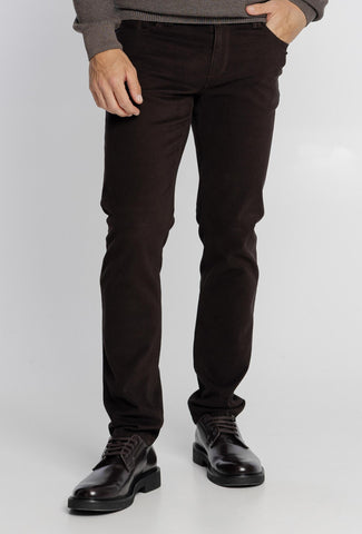 Brązowe jeansy męskie Alberto Regular Fit