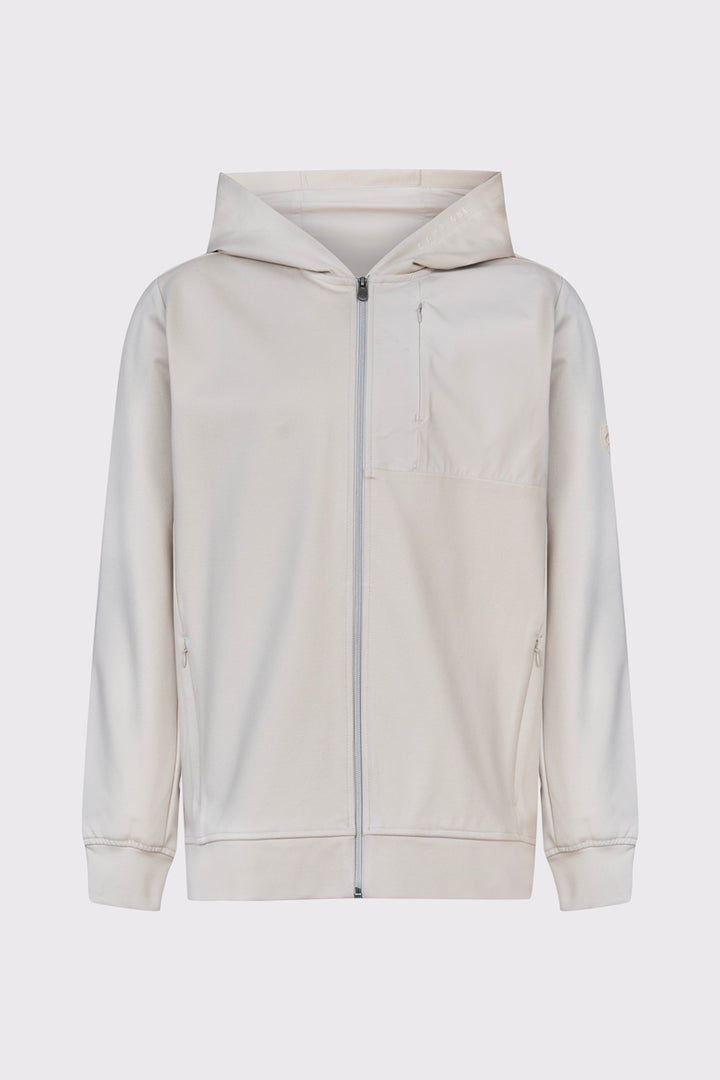 Męska rozpinana bluza z kapturem w kolorze beżowym