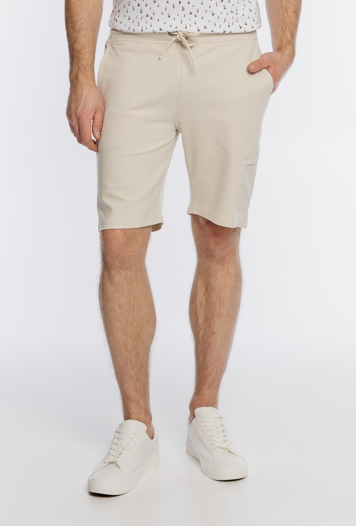 Męskie beżowe szorty dresowe z kieszenią cargo