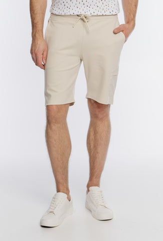 Męskie beżowe szorty dresowe z kieszenią cargo