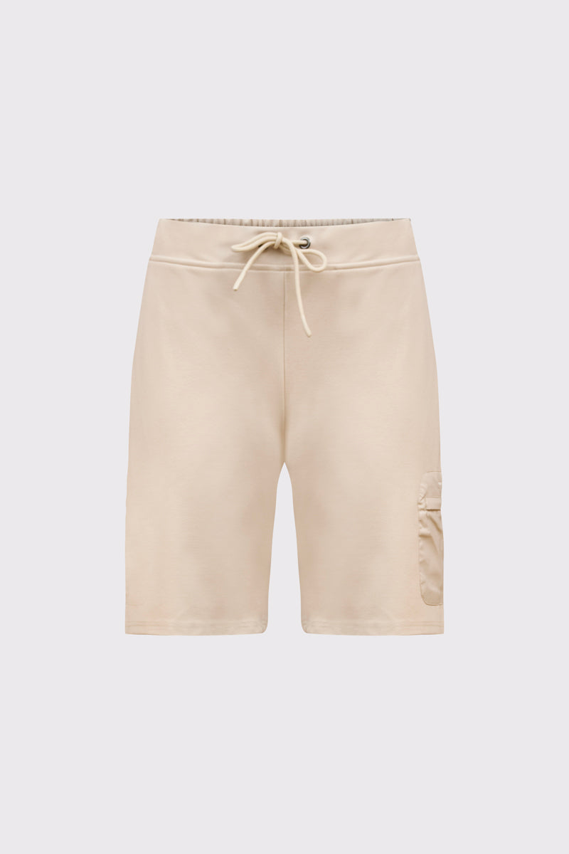 Męskie beżowe szorty dresowe z kieszenią cargo