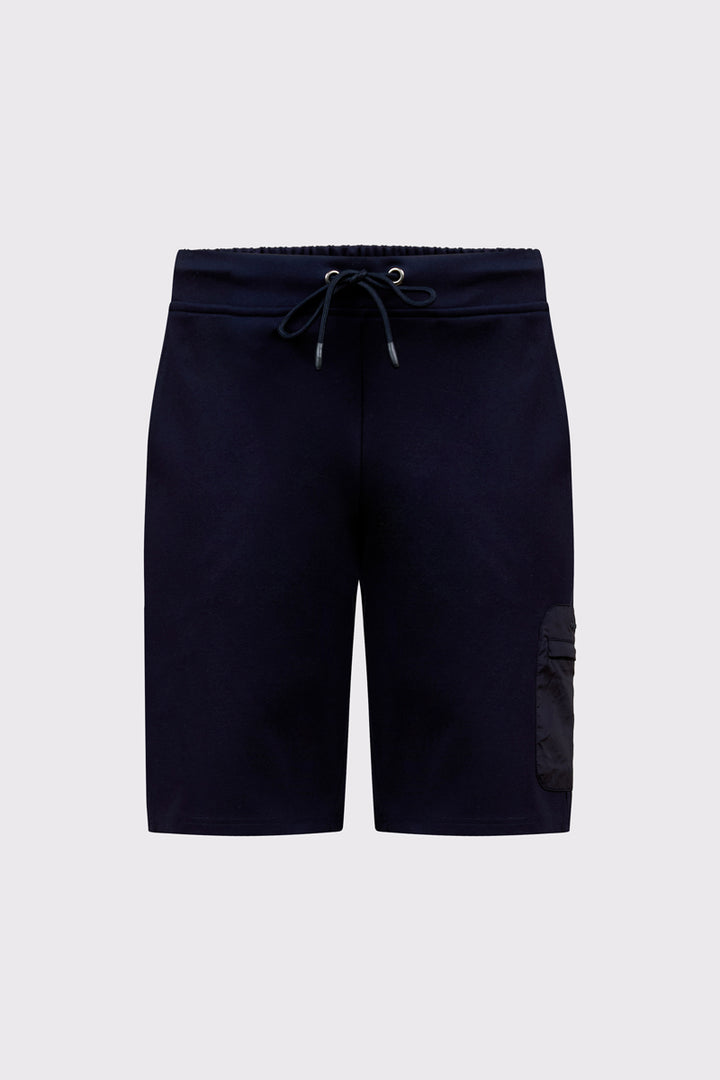Męskie granatowe szorty dresowe z boczną kieszenią