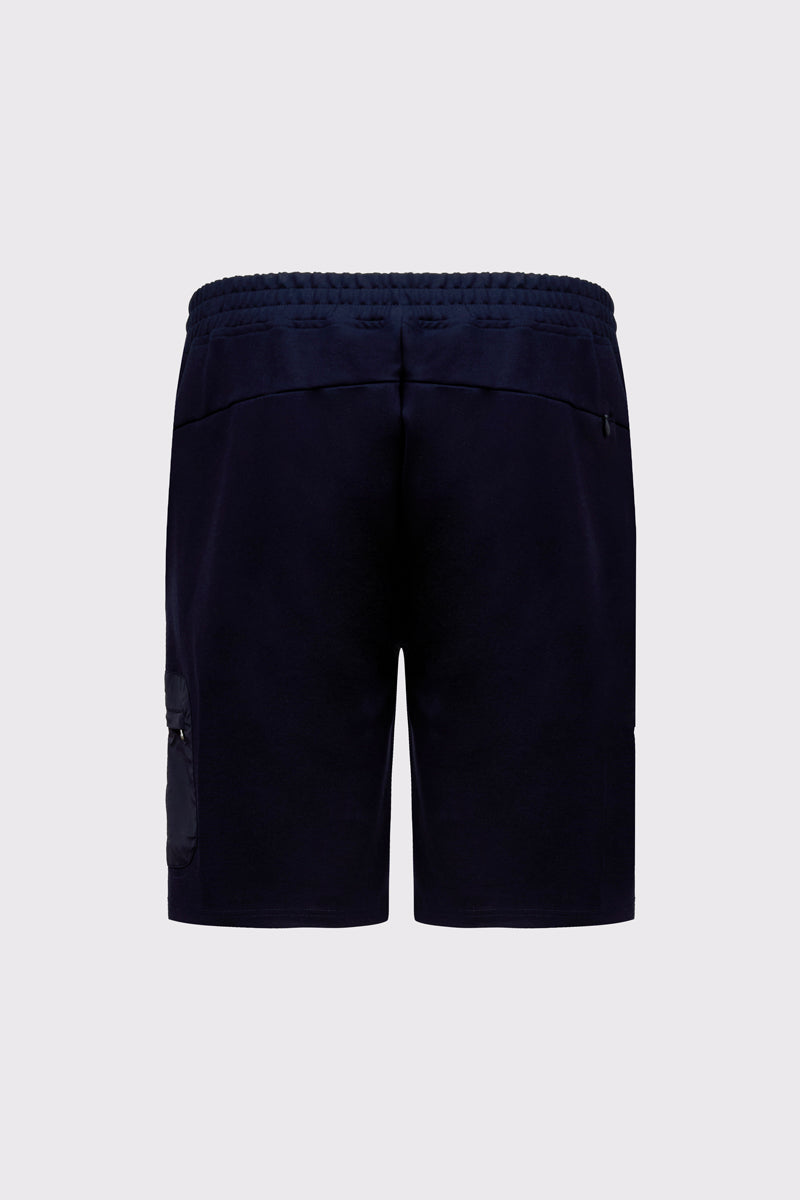 Męskie granatowe szorty dresowe z boczną kieszenią