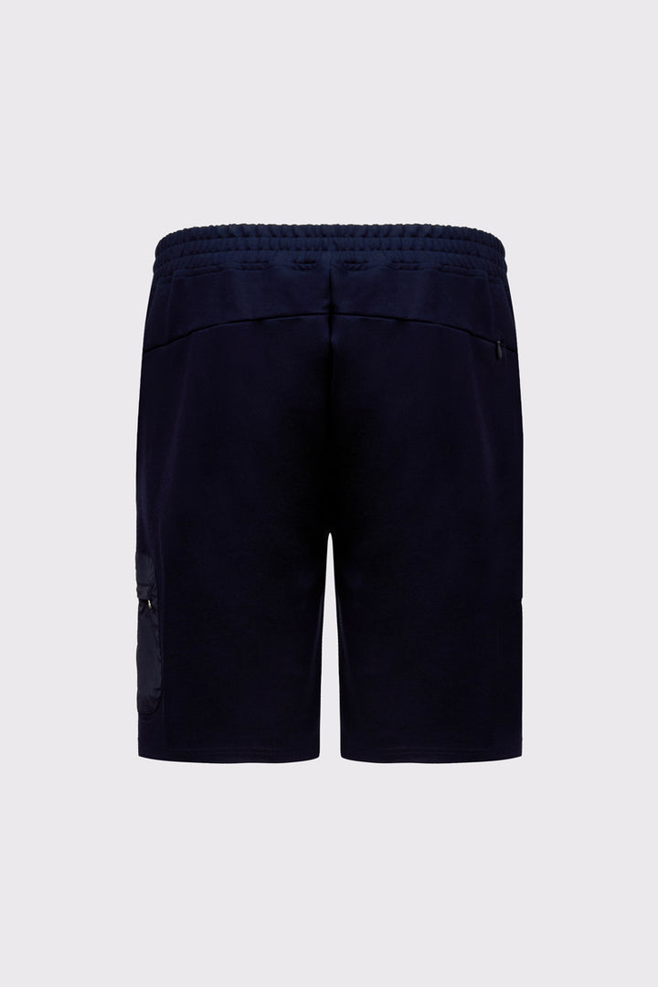 Męskie granatowe szorty dresowe z boczną kieszenią