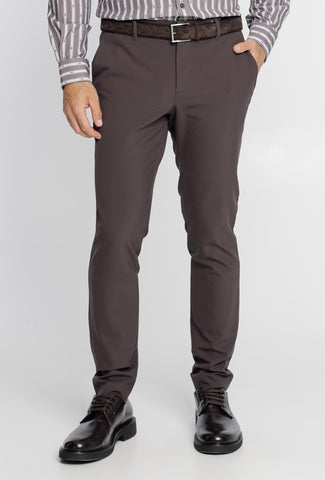 Brązowe spodnie chino Alberto Slim Fit