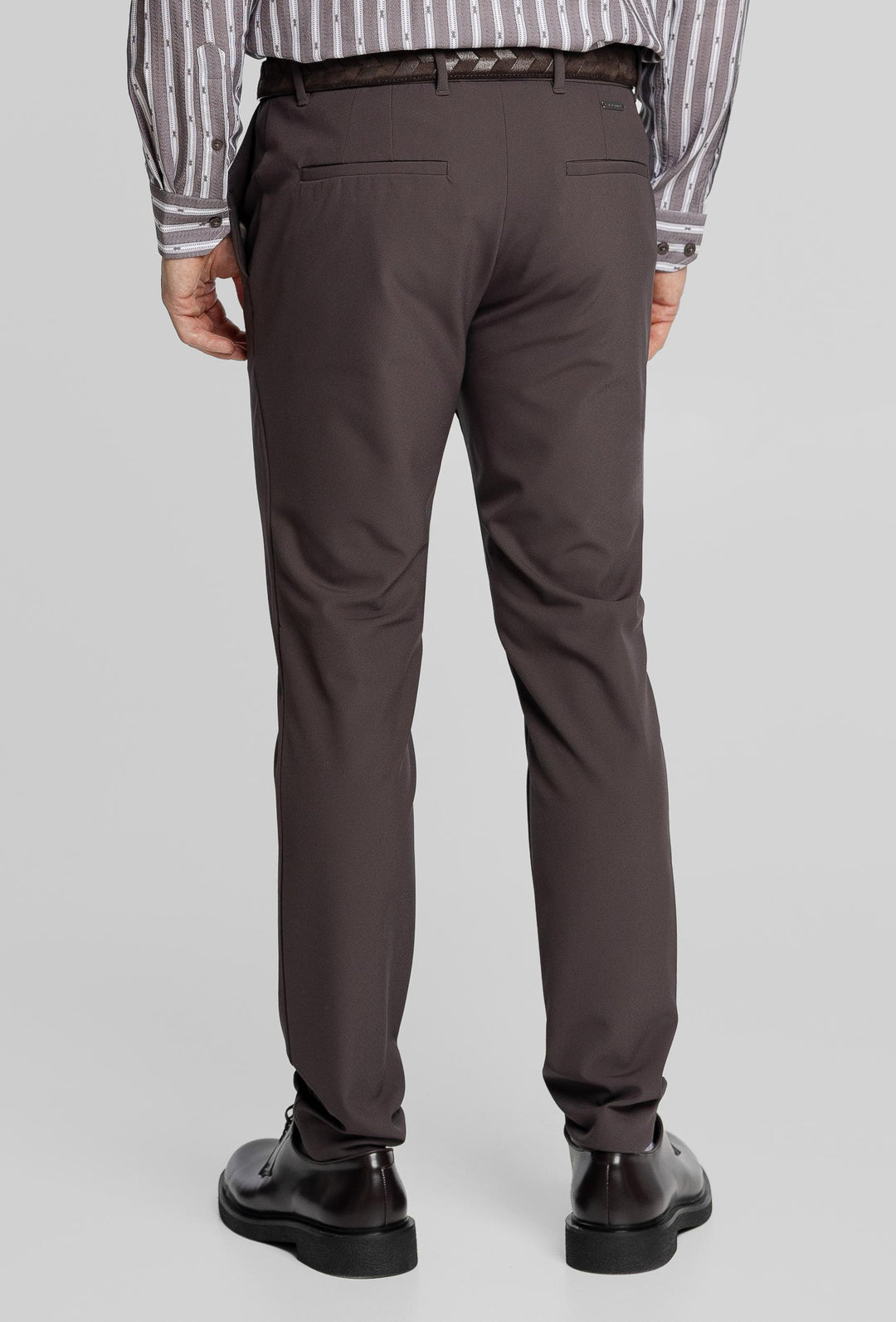 Brązowe spodnie chino Alberto Slim Fit