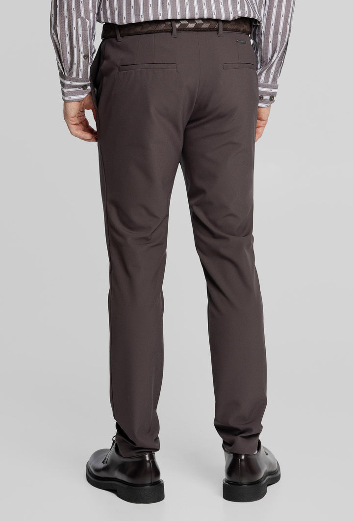 Brązowe spodnie chino Alberto Slim Fit