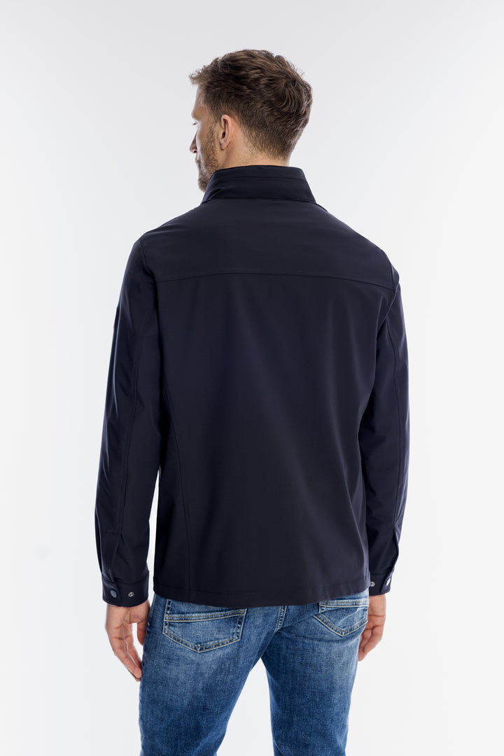 Granatowa męska kurtka przejściowa z kieszeniami