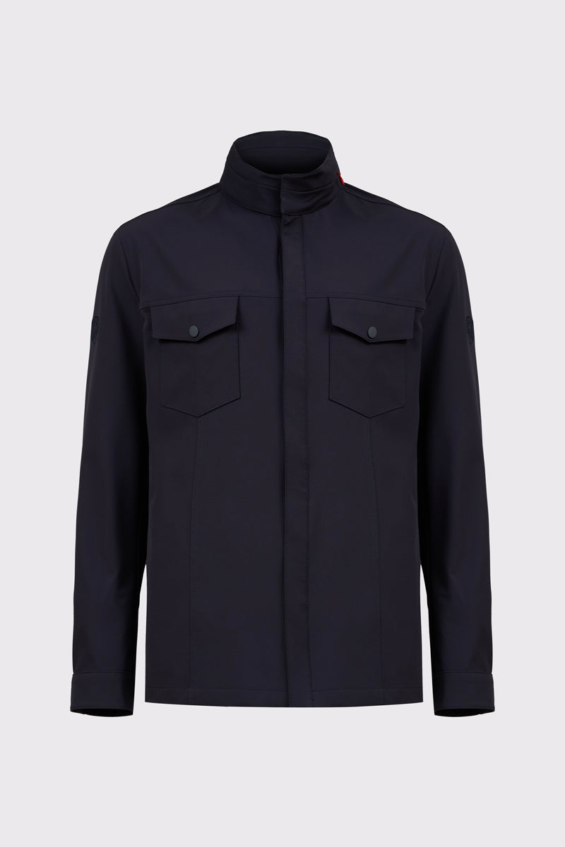 Granatowa męska kurtka przejściowa z kieszeniami