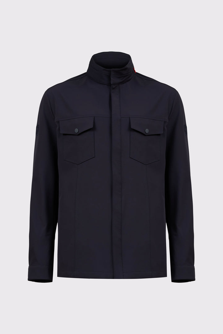 Granatowa męska kurtka przejściowa z kieszeniami